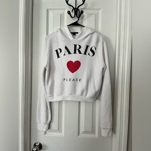 Forever 21 I Love Paris White Hoodie